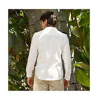 Campus Sutra Men's Daisy White Breezy-Weave Shirt