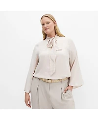 City Chic Plus Mahalia Neck Tie Top