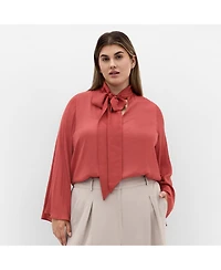 City Chic Plus Mahalia Neck Tie Top