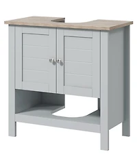 Airsurfer Bathroom Storage Cabinet Under Sink Cabinet Bathroom Vanity Cabinet with Adjustable Shelf and Open Bottom Shelf Gray
