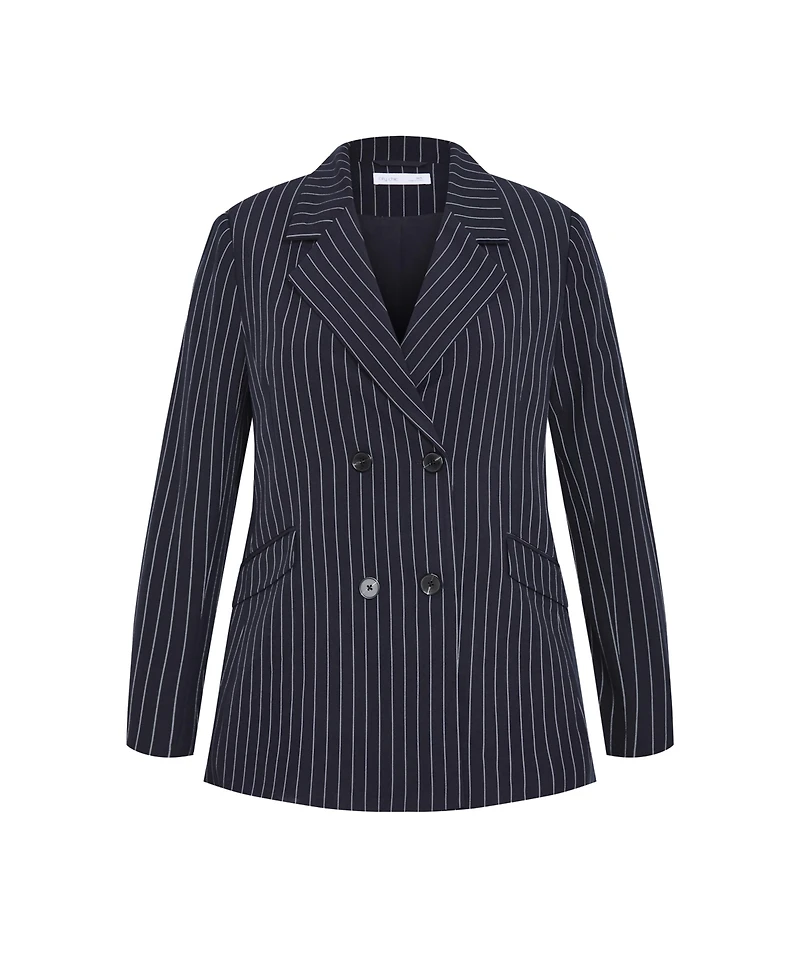 City Chic Women's Karla Pinstripe Blazer
