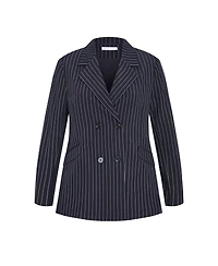 City Chic Women's Karla Pinstripe Blazer