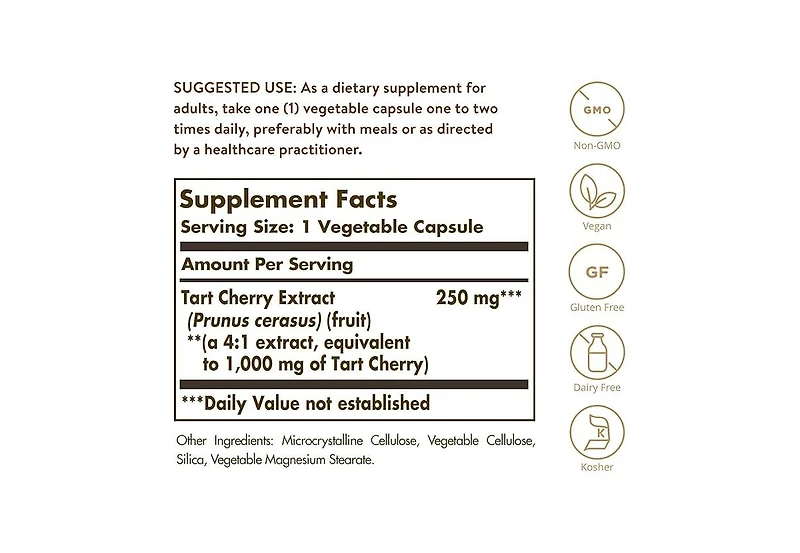 Solgar Tart Cherry ,1000 mg ,90 V Caps