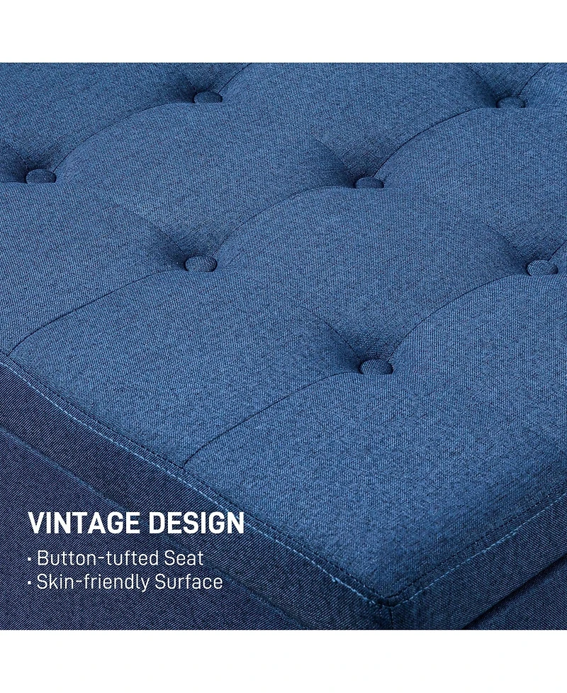 Homcom Fabric Tufted Storage Ottoman with Flip Top for Living Room Bedroom
