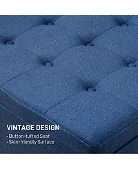 Homcom Fabric Tufted Storage Ottoman with Flip Top for Living Room Bedroom