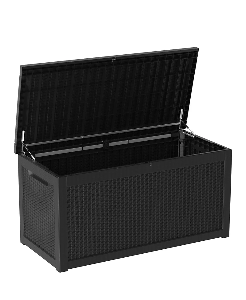 Patio Waterproof Resin Deck Box Lockable Outdoor Storage Garden Tools