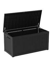 Patio Waterproof Resin Deck Box Lockable Outdoor Storage Garden Tools