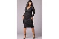 Kiyonna Plus Betsey Ruched Body-Con Midi Dress