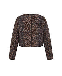 City Chic Women's Quilted Animal Print Jacket