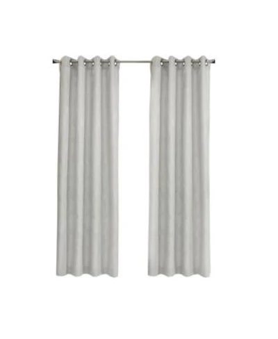 Habitat Corsica Light Filtering Grommet Botanical Textured Jacquard Curtain Panel For Bedroom 52 X22 X 95 X22 Grey
