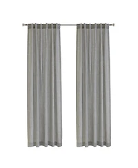 Habitat 100% Polyester Johnstown Light Filtering Faux Linen Textured Dual Header Curtain Panel 52" x 108" Silver