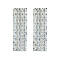 Habitat Florence Sheer Grommet Subtle Watercolor Floral Design Curtain Panel for Livingroom Bedroom 52" x 108" Multicolor