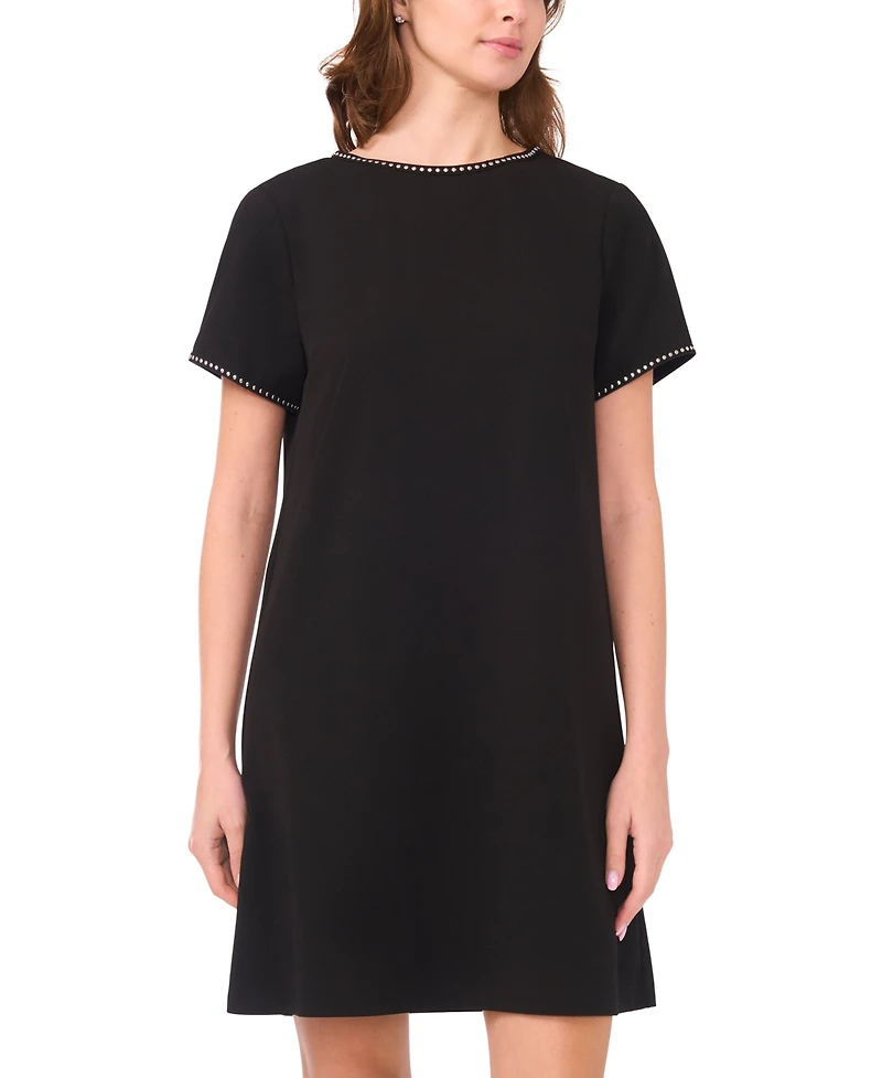 Msk Petite Stud Detail Short Sleeves Shift Dress