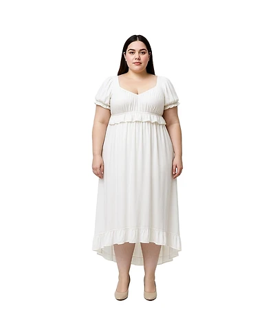 Standards & Practices Plus Ruffled Hem Maxi Dress