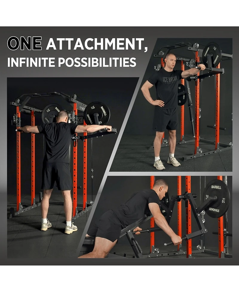 Mikolo Lateral Raise Machine for Squat Rack - Deltoid Trainer with 1" Hole Compatibility