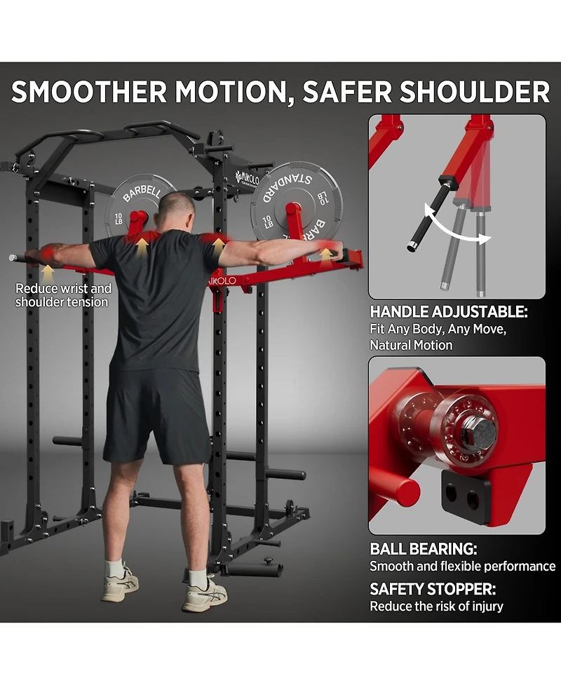 Mikolo Lateral Raise Machine for Squat Rack - Deltoid Trainer with 1" Hole Compatibility