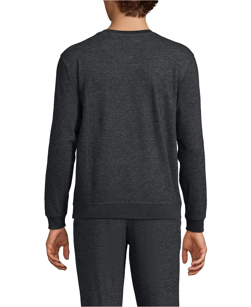 Lands' End Men's Long Sleeve Brush Back Crew