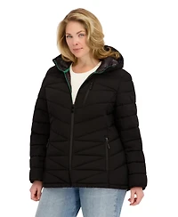 Nautica Plus Zip Front Short Packable Coat