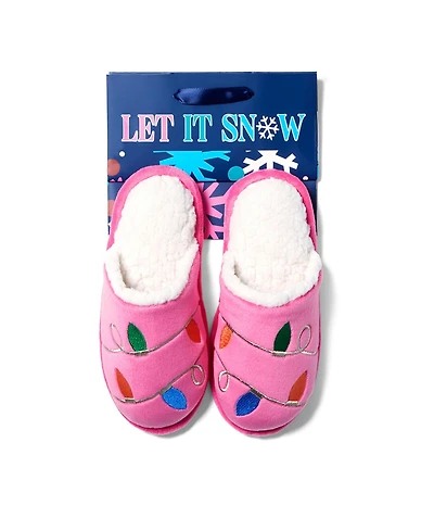 Dearfoams Cozyfoams Women's Holiday Novelty Scuff Slipper with Gift Bag