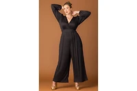 Kiyonna Plus Brigitte Long Sleeve Wide Leg Jumpsuit
