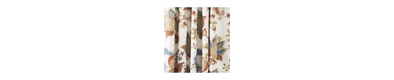Ellis Cambridge Lined Jacquard Pinch Pleat Jacobean Floral Print Multicolor Drapery 2-Piece Curtain Panels
