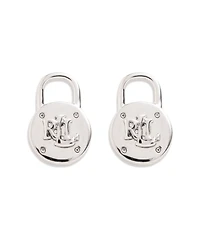 Lauren Ralph Lauren Silver-Tone Logo Padlock Stud Earrings
