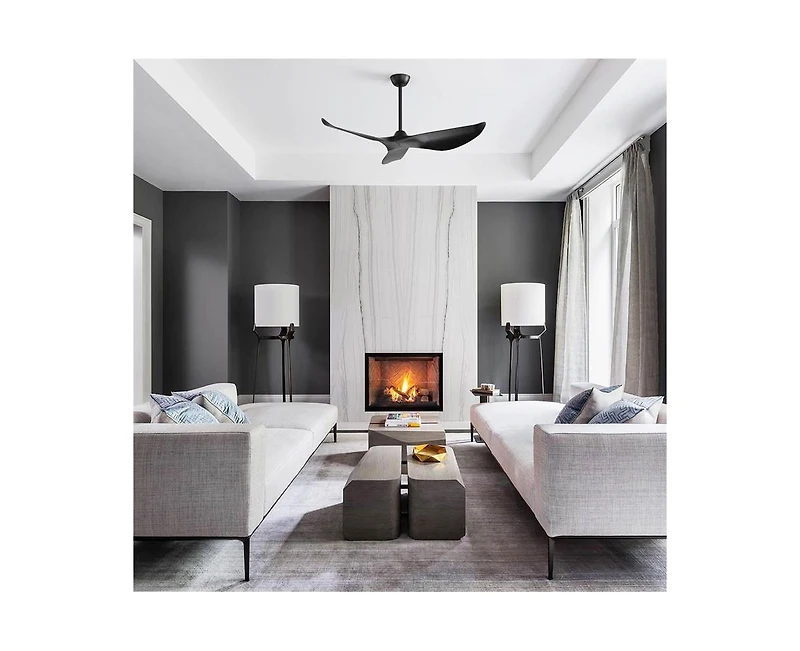 38-inch Modern 3-Blade without Light Ceiling Fan with Six Speed Remote Control and Timing Function for Indoor