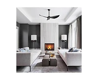 38-inch Modern 3-Blade without Light Ceiling Fan with Six Speed Remote Control and Timing Function for Indoor