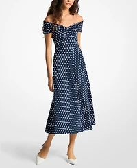 Michael Kors Women's Off-The-Shoulder Midi Dress