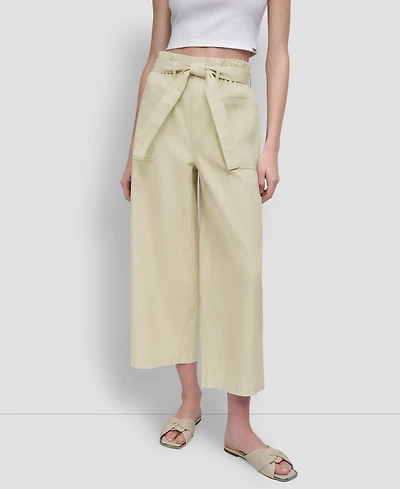 Dkny Jeans Women's High-Rise Paper Bag Pants