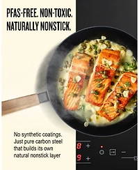 Alva Forest 4pc Carbon Steel Frying Pan & Wok Set