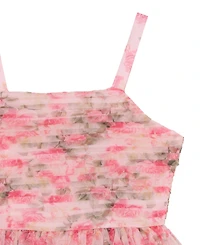 Rare Editions Girls 7-16 Printed Mesh Pleated Body Dress