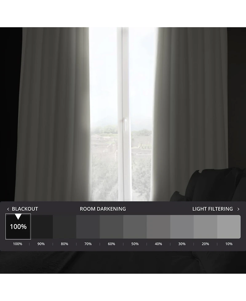 Half Price Drapes Off White Performance Linen Hotel Blackout Curtain