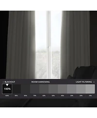 Half Price Drapes Off White Performance Linen Hotel Blackout Curtain