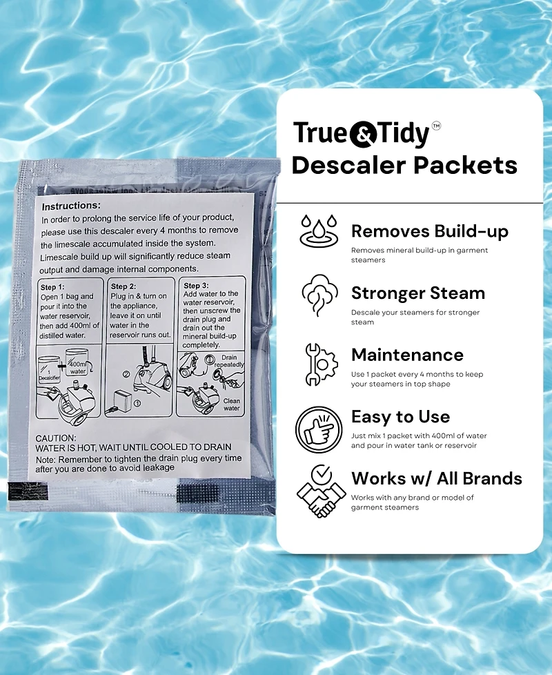 Salav Upright Garment Steamer Descaling Packets, Pack of 10