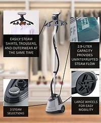True & Tidy Heavy Duty Intelligent Auto Shut-Off 66" Garment Steamer