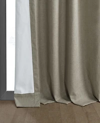 Half Price Drapes Warm Taupe Thermal Cross Linen Weave Blackout Curtain