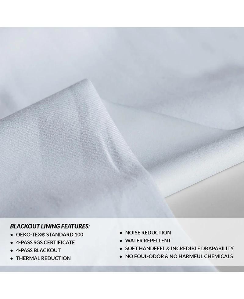 Half Price Drapes White Extra Wide Performance Linen Hotel Blackout Curtain
