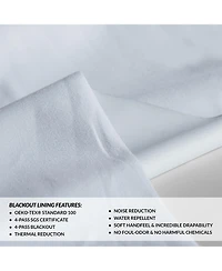 Half Price Drapes White Extra Wide Performance Linen Hotel Blackout Curtain