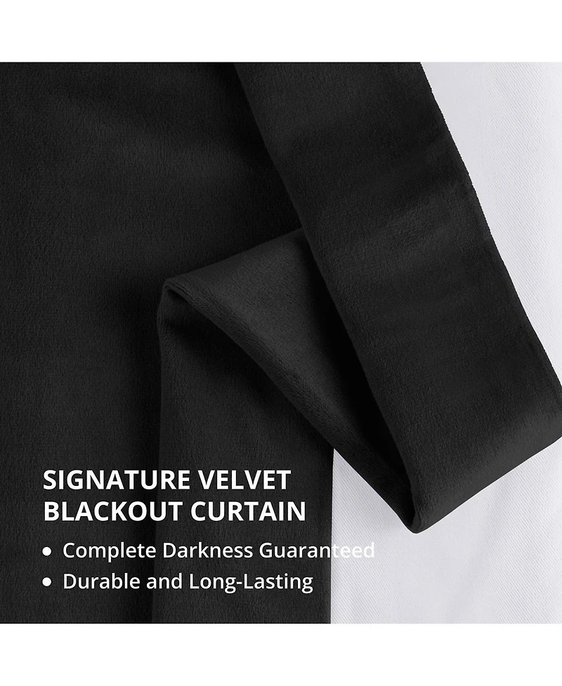 Half Price Drapes Warm Black Grommet Signature Velvet Blackout Curtain