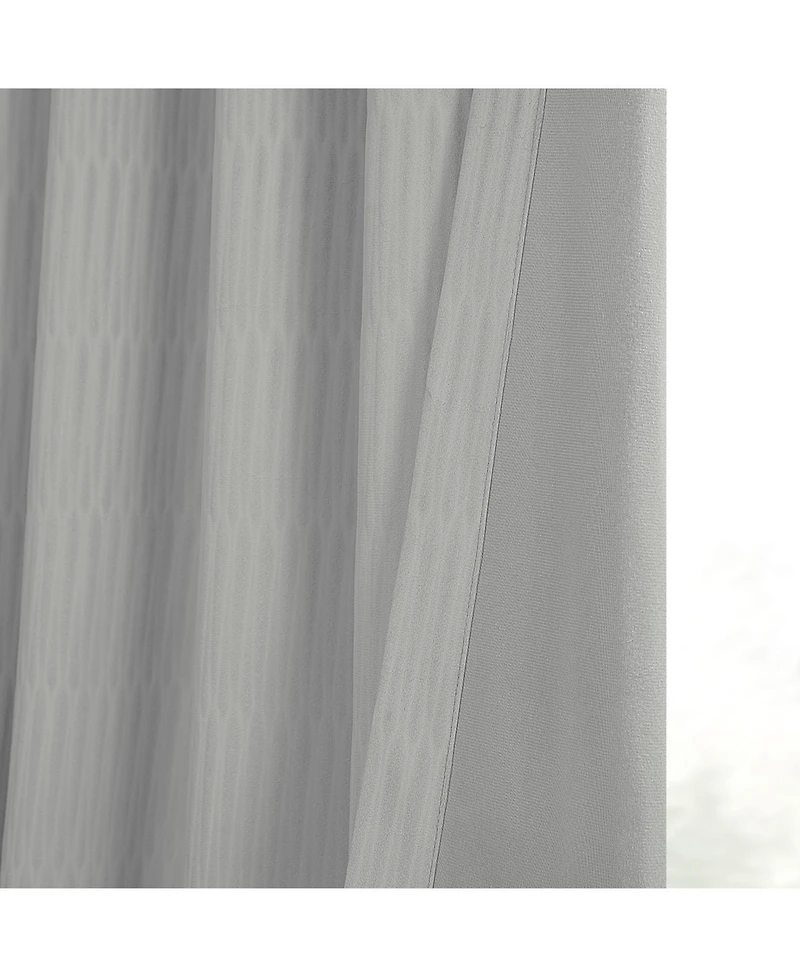 Half Price Drapes Silver Abstract Lounge Embossed Velvet Room Darkening Curtain