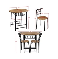Yaheetech, 3-Piece Set, Metal Frame, Compact Dining Table with 2 Chairs