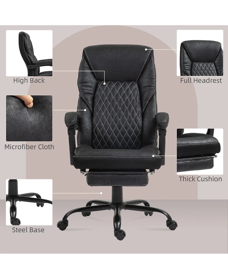 Homcom Executive Office Chair with Footrest and High Back,