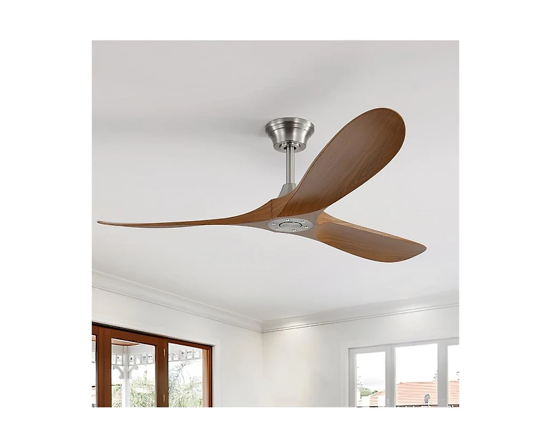 60-inch Modern Luxury Sand Nickel 3-Blade Ceiling Fans with Remote Control and Timer Function