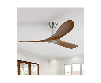 60-inch Modern Luxury Sand Nickel 3-Blade Ceiling Fans with Remote Control and Timer Function
