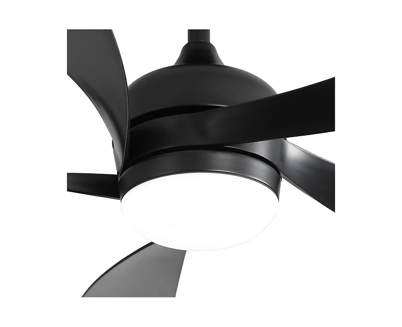 52-inch Minimalist 5-Blade Flush Mount with Remote Control and Led Light