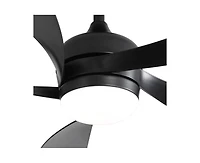 52-inch Minimalist 5-Blade Flush Mount with Remote Control and Led Light