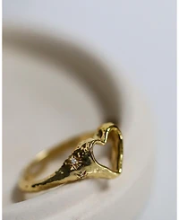 Ottoman Hands Outline Heart Stacking Ring