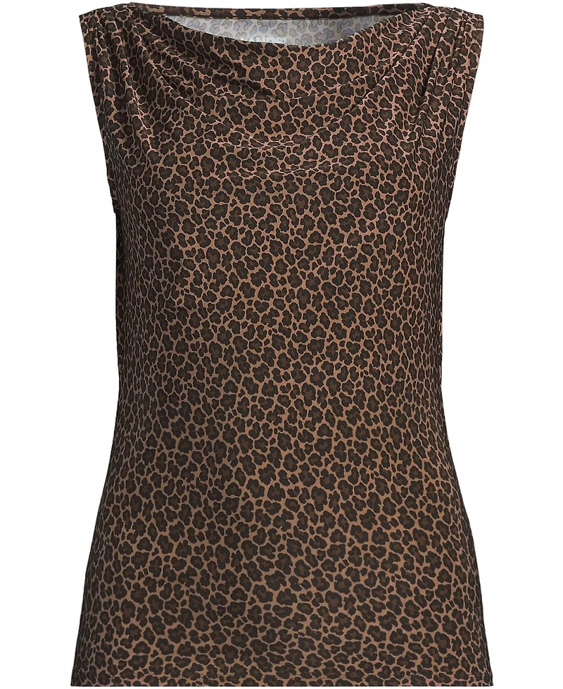 Lands' End Women's Plus Sleeveless Silky Knit Drape Front Top