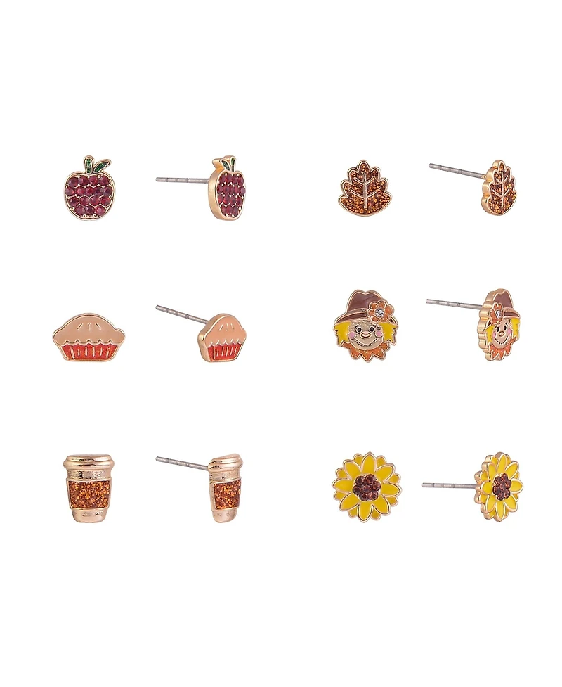 Hallmark Fall Theme 6pk Stud Earring Set